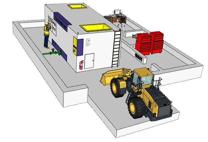 該圖展示黃泥灌漿防滅火設備示意圖